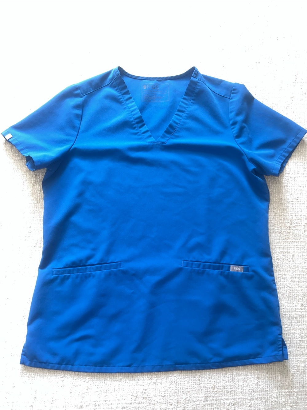 Figs Womenβs V-Neck Scrub Top in Blue